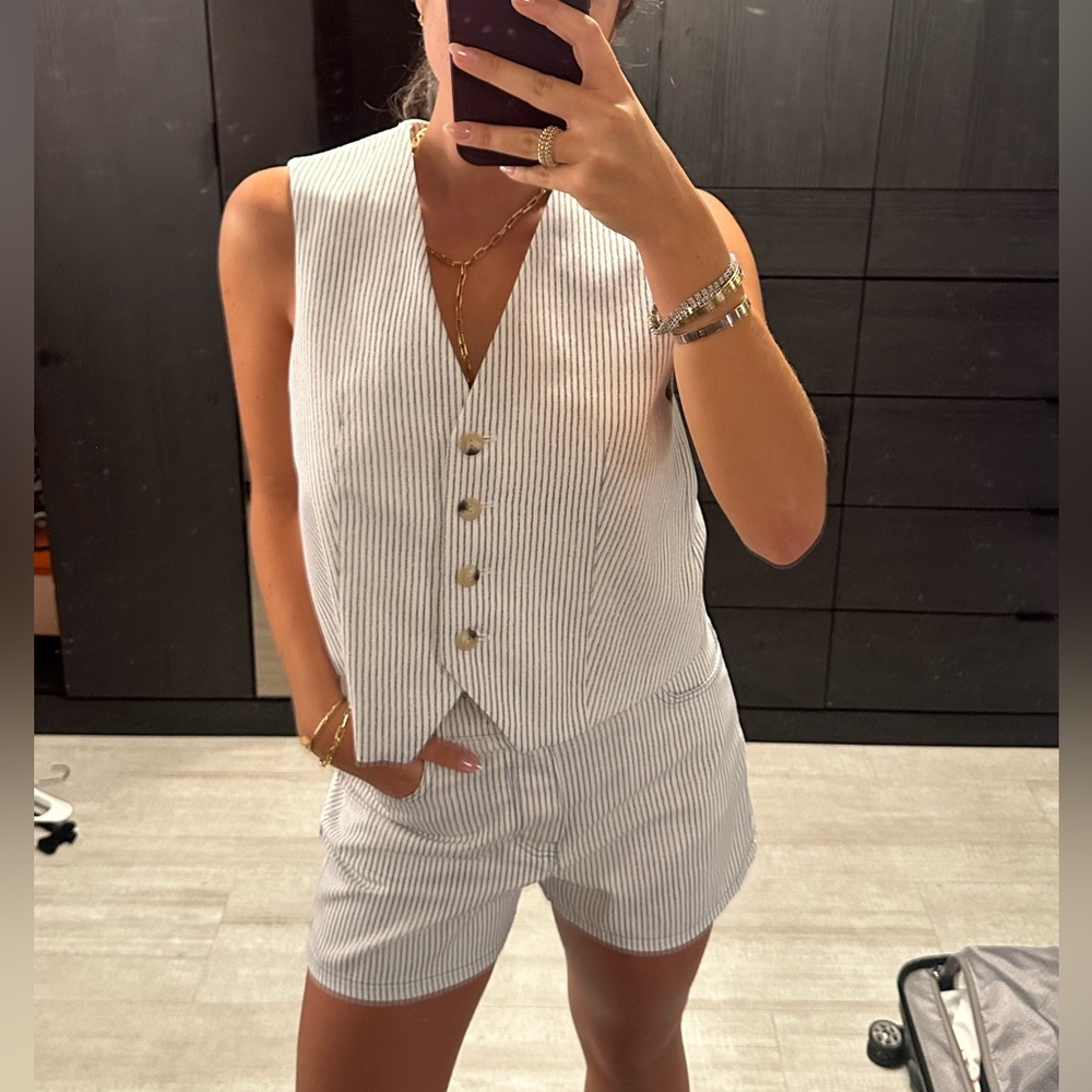*NEW* Blue and White Striped Set (Vest & Shorts)